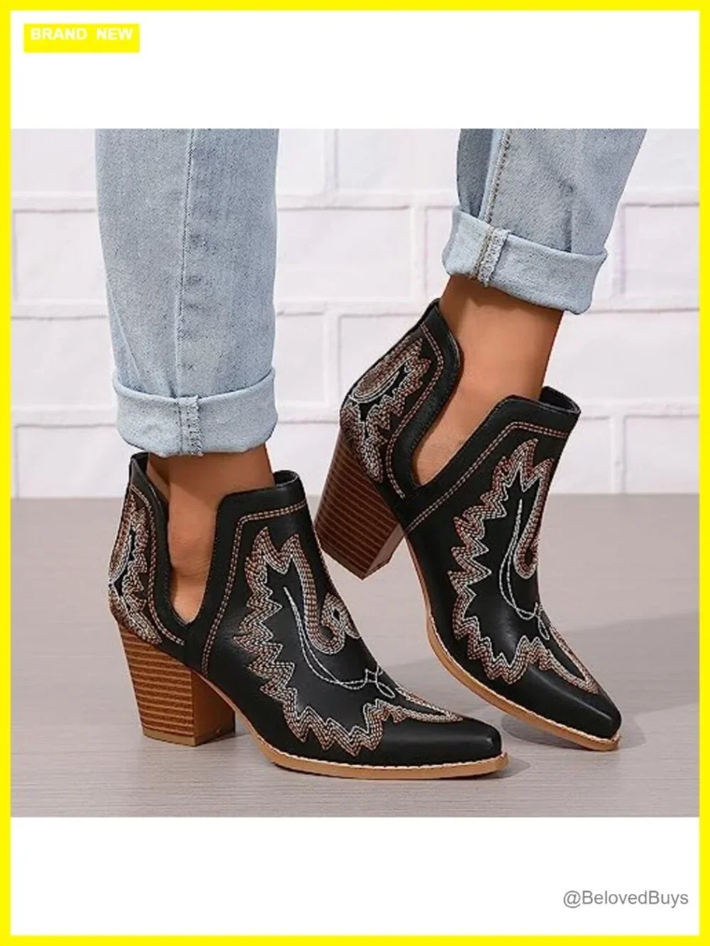 Handcrafted Leather Cowgirl Boots Embroidered Stitched Pointed Toe Ankle Booties